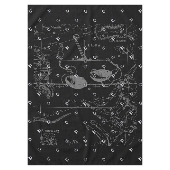 Mantel Rótulo Libra Zodiac cromado plateado en Hevelius (Anverso)