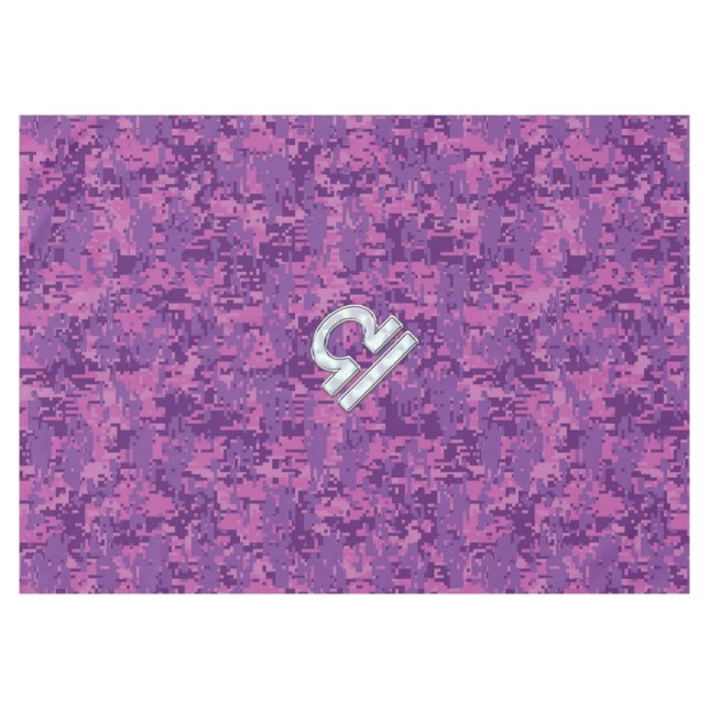 Mantel Rótulo Libra Zodiac en camo digital rosado (Frente (Horizontal))