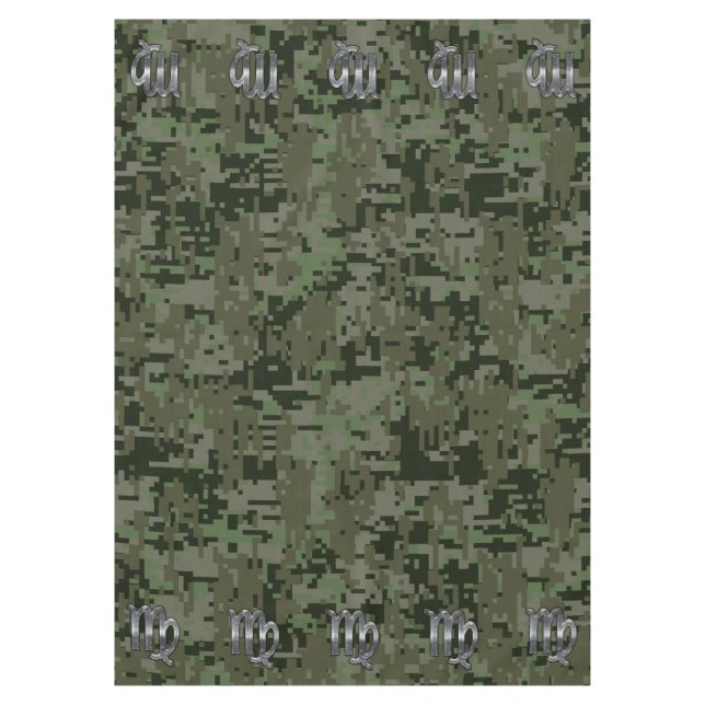 Mantel Rótulo Virgo Zodiac en Woodland Camo Digital (Anverso)