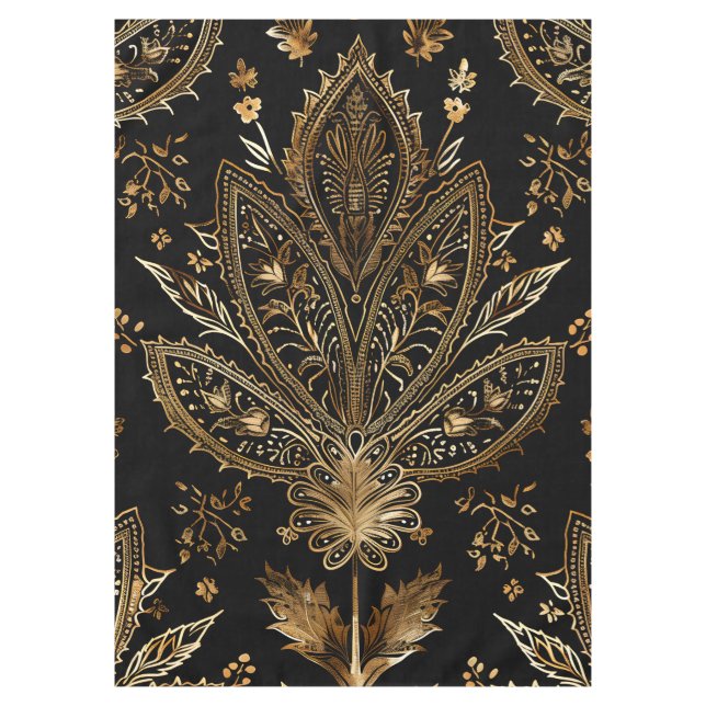 Mantel Royal Indian Luxury Black & Gold (Anverso)