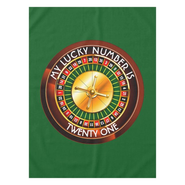 Mantel Ruleta del Casino con tu número de suerte (Anverso)