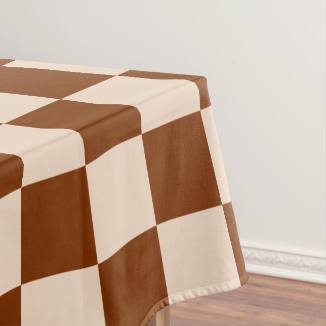 Mantel Rust brown and beige checkerboard pattern (In Situ)