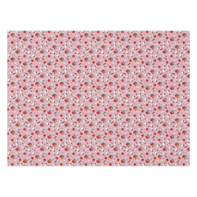 Mantel Rustic Apple & Cinnamon Pattern. Pink Cozy Kitchen (Frente (Horizontal))