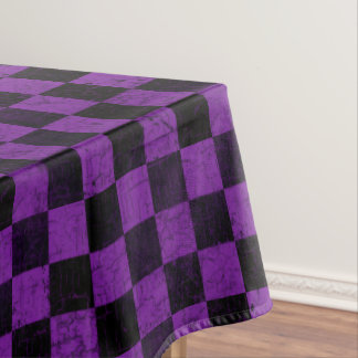 Mantel Rustic Checks, Purple and Black