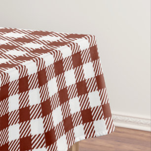 Mantel Rustic Nutmeg Brown Gingham Buffalo Plaid