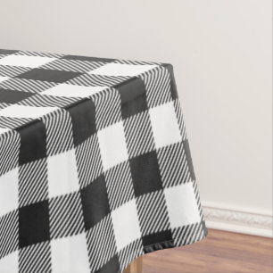 Mantel Rústica de Gingham de Black White Jugada