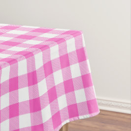 Mantel Rústica granja rosa y blanca Gingham Plaid