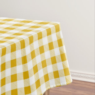 Mantel Rústico Mustard Yellow Gingham Buffalo Plaid
