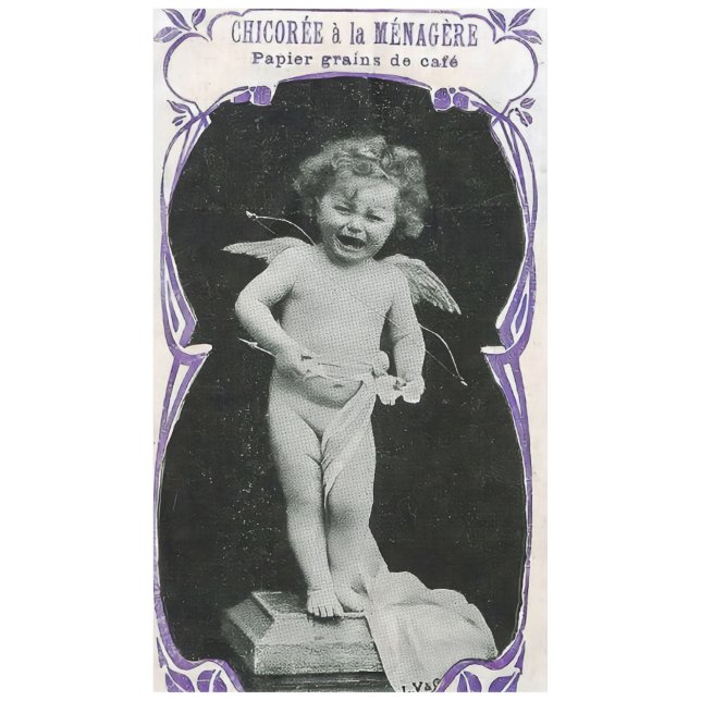 Mantel Sad Cherub Angel Print (Anverso)