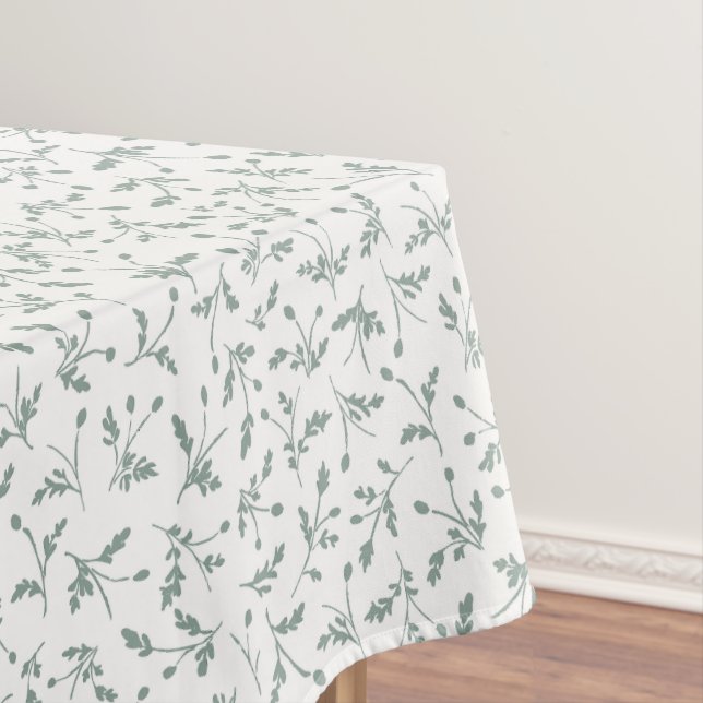 Mantel Sage Green Modern Farmhouse Daisy Buds Pattern (In Situ)