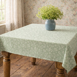 Mantel Sage Green Vintage Tablecloth 