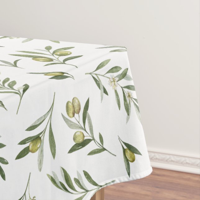 Mantel Sage Green Watercolor Olives (In Situ)