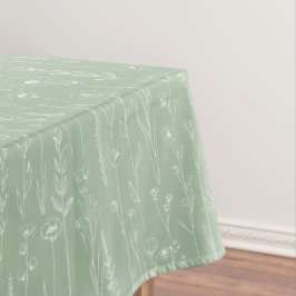 Mantel Sage Green Wildflower Baby Shower Tablecloth