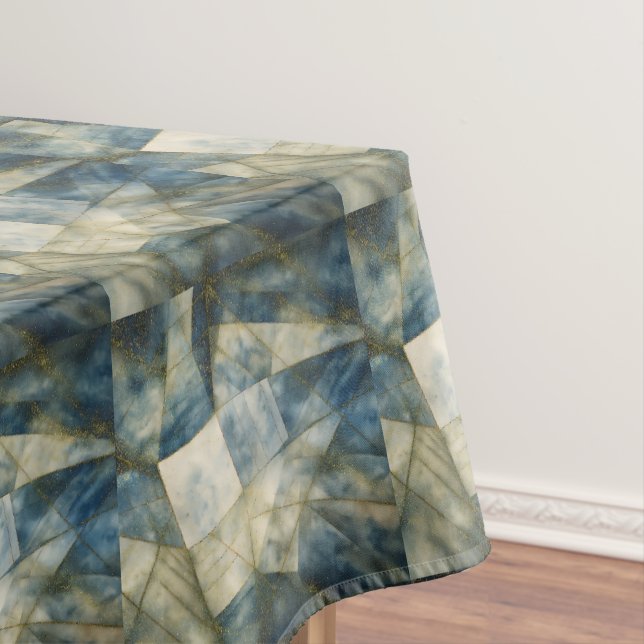 Mantel Sage Olive Green Gold Geométrico Resumen Natural (In Situ)