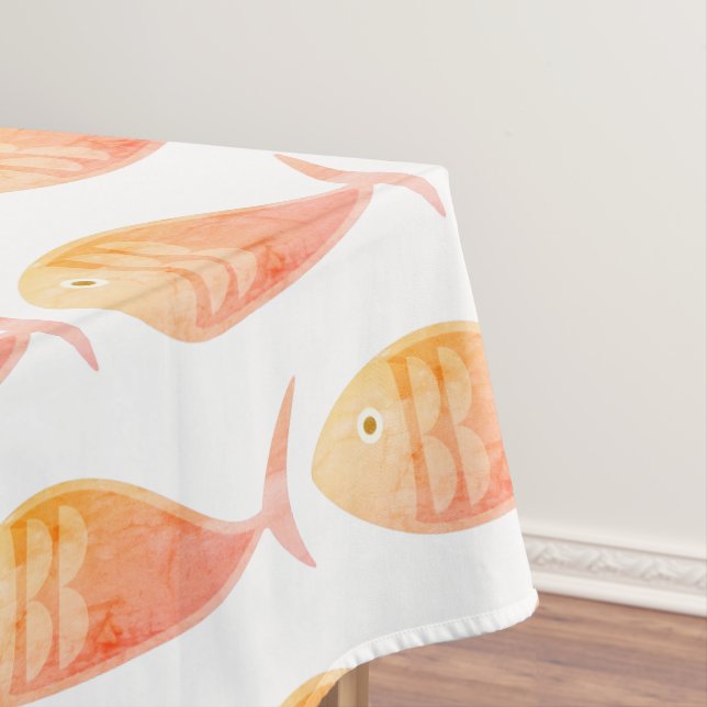 Mantel Salmon Fish Group Tablecloth (In Situ)