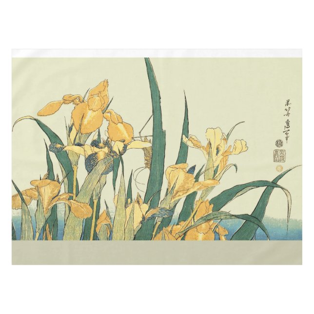 Mantel Saltamontes Hokusai y el iris Japón (Frente (Horizontal))