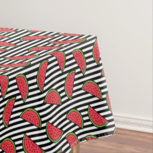 Mantel Sandía en modelo negro y blanco de las rayas