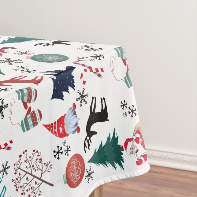 Mantel Santa Claus Reindeer Pine Trees Mittens (In Situ)