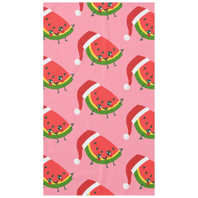 Mantel santa claus sandía sandía navidades rosas (Anverso)