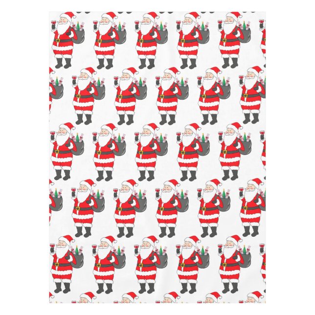 Mantel Santa con Navidades de Glass y Wine Rojo (Anverso)
