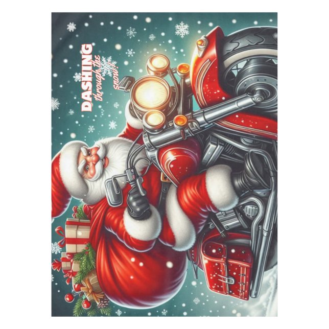 Mantel Santa en motocicleta (Anverso)