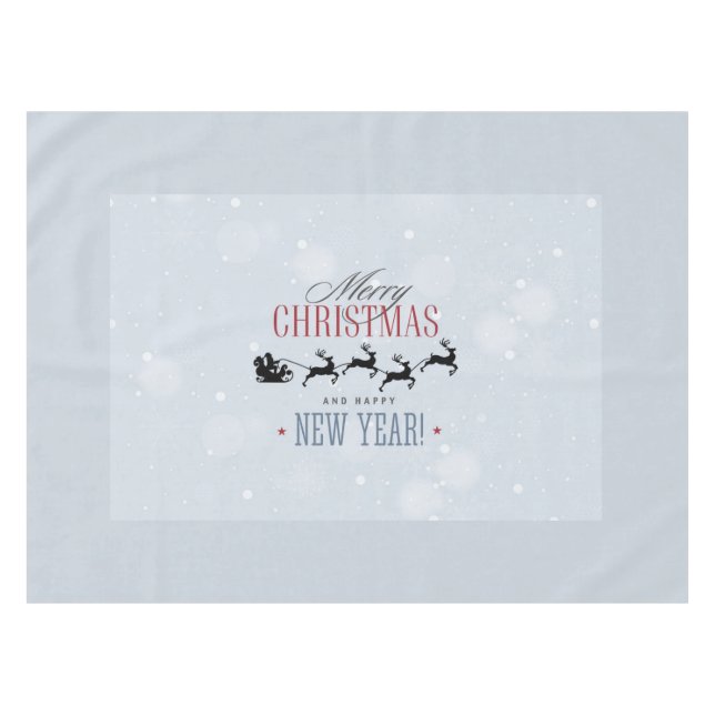 Mantel Santa y sus Navidades de Silhouette de renos volad (Frente (Horizontal))