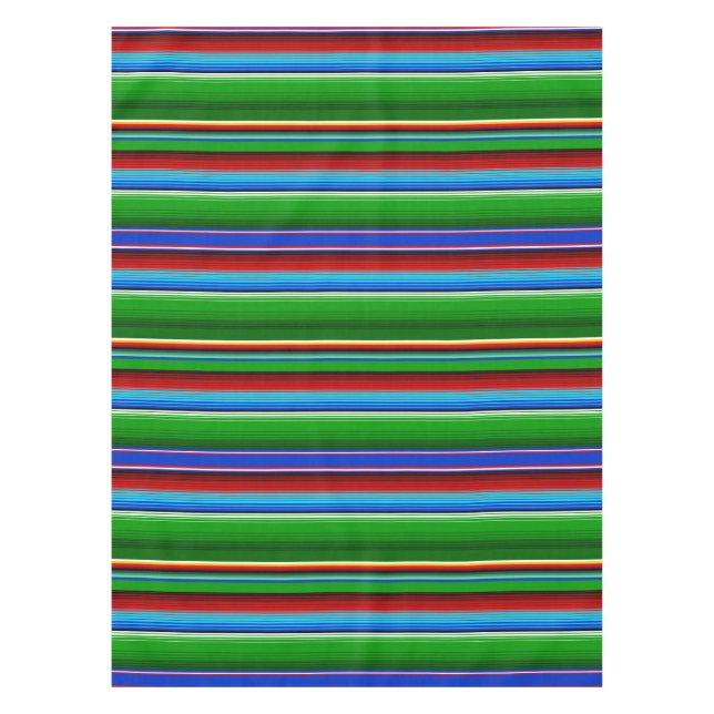 Mantel Sarape mexicano azul verde (Anverso)