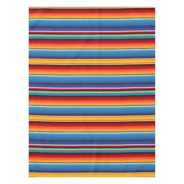 Mantel Sarape rojo mexicano de oro azul (Anverso)