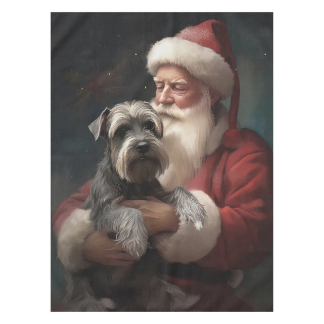 Mantel Schnauzer Con Navidades festivos de Santa Claus (Anverso)