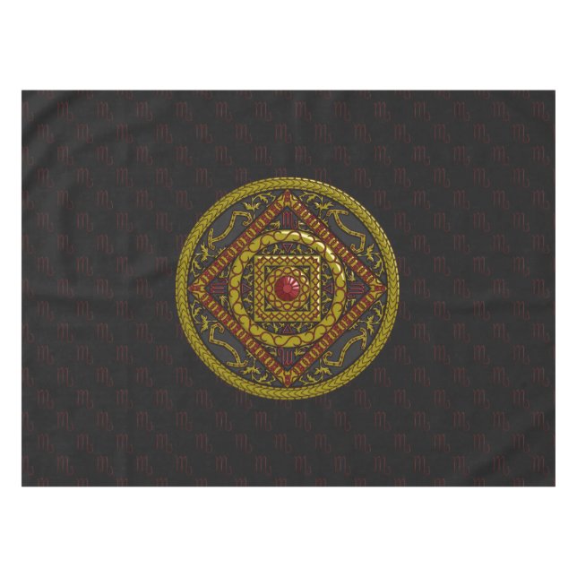 Mantel Scorpio Mandala Tablecloth (Frente (Horizontal))