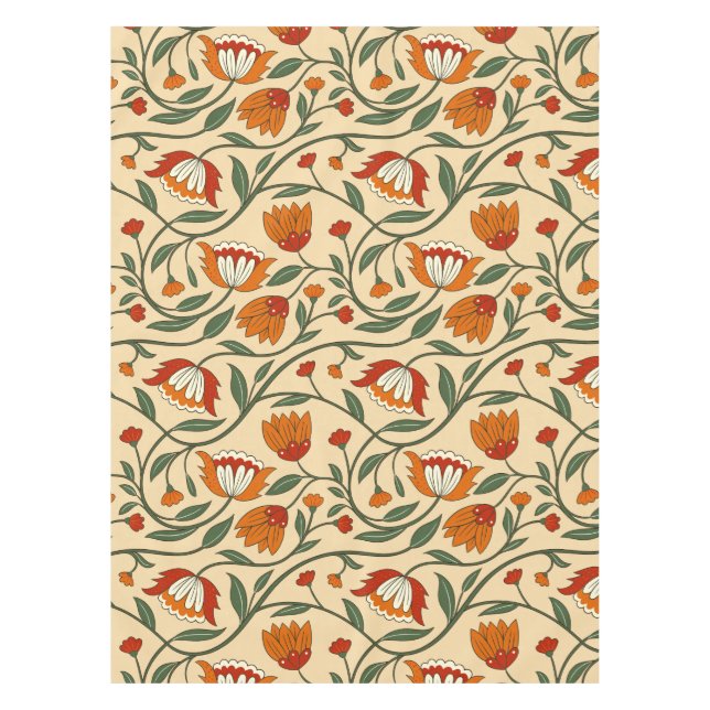 Mantel Seamless floral pattern in beige background (Anverso)