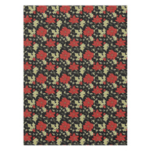 Mantel Seamless Merry Navidad poinsettia rojo eux verde