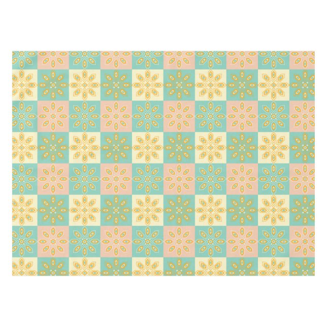 Mantel Seamless pattern with geometric floral motifs (Frente (Horizontal))