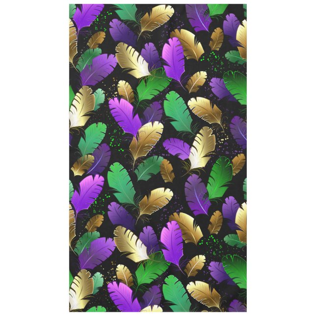 Mantel Seamless Pattern with Mardi Gras feathers (Anverso)