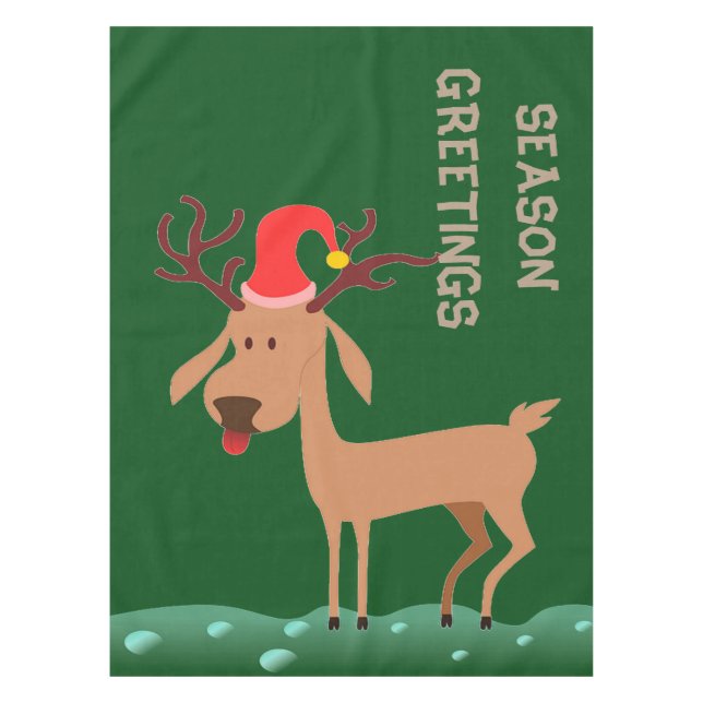 Mantel Season Greetings Reindeer Tablecloth (Anverso)