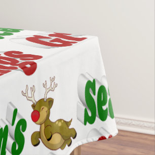 Mantel Seasons Greetings Tipografía de Navidades de renos
