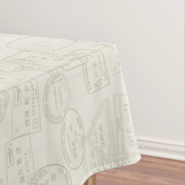 Mantel Sello de pasaporte Beige-Viaje Patterado