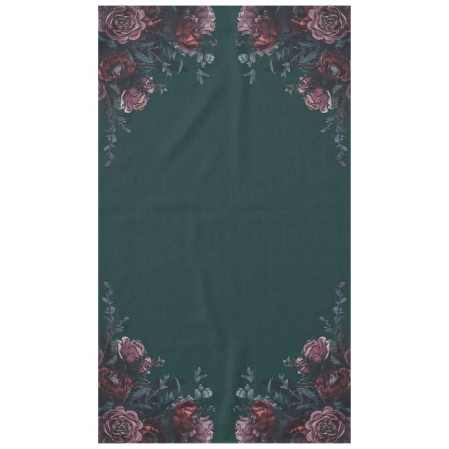 Mantel Selva Oscura Verde Elegante Boda Maroon Mauve (Anverso)