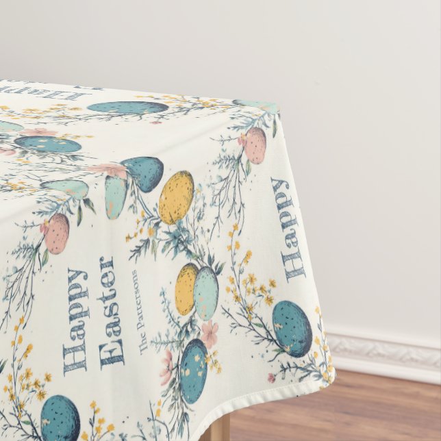 Mantel Semana Floral de Huevos Elegante Personalizada (In Situ)