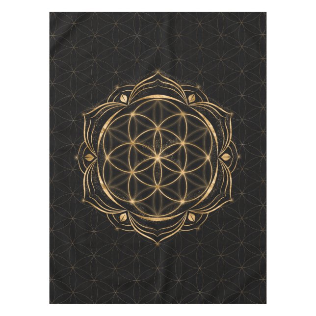 Mantel Semilla de vida en Lotus - Geometría sagrada (Anverso)