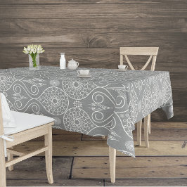 Mantel Semillas de pulpo textil fibroso gris estampadas