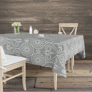 Mantel Semillas de pulpo textil fibroso gris estampadas