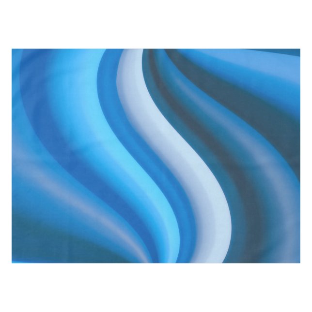 Mantel Sencilla y elegante franjas de ondulación azul | (Frente (Horizontal))
