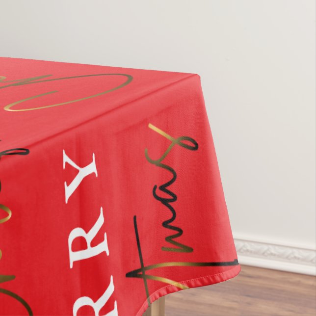 Mantel Sencillo y elegante Monograma Feliz Navidad (In Situ)