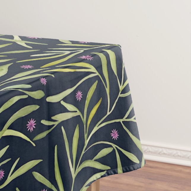 Mantel Serenas enredaderas verdes frondosas con flores ro (In Situ)