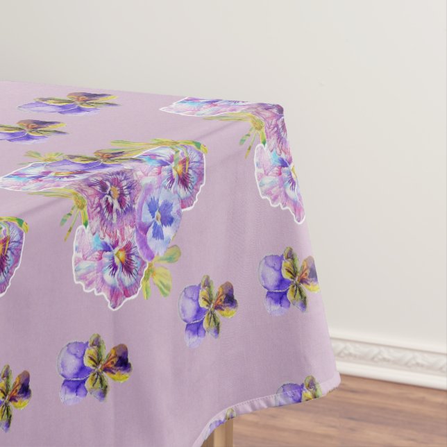 Mantel Shabby Chic Lilac Chintz Pansy Floral Tableclol