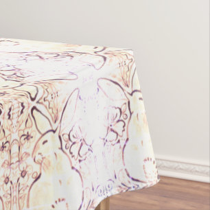 Mantel Shabby Chic Vintage Rabbit Tablecloth Ecru Floral
