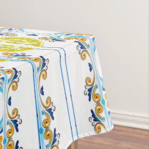 Mantel Siciliano,estilo italiano,patrón de mayólica