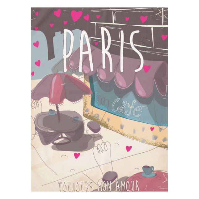 Mantel Siempre mi amor - Póster de viaje a París (Anverso)