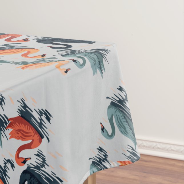 Mantel Siete Cisnes Un Estilo De Esténcil De Natación De  (In Situ)